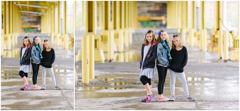 Tween girl sister session in Strip District, Pittsburgh