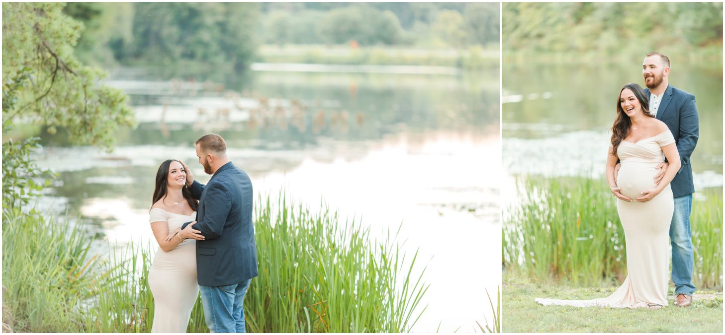 Lake maternity session at North Park in Pittsburgh 